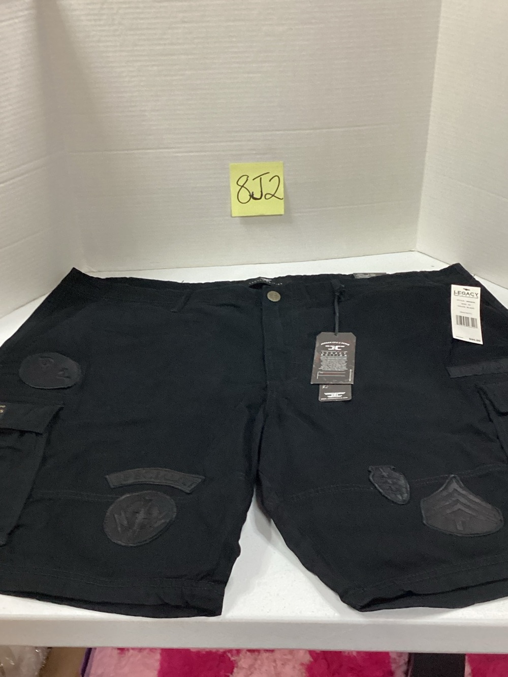 Jordan Craig Legacy Black Patch Cargo Shorts for Men